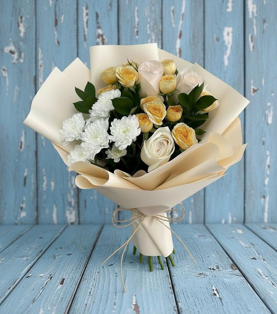 Букет цветов из: Розы и Хризантемы в Бирюсинске