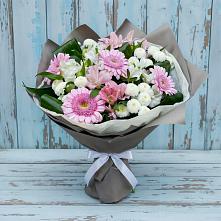 Букет цветов из:  Герберы, Альстромерии и Хризантемы #REPLACE_PRED# Бирюсинске