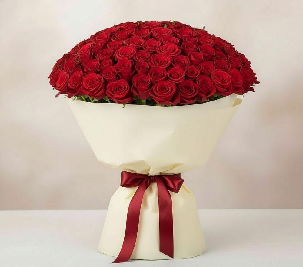 Букет 101 Красная роза Милано в Бирюсинске