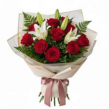 Букет цветов из:  Лилии и Розы #REPLACE_PRED# Бирюсинске