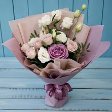 Букет цветов из:  Розы и Лизиантусы в Бирюсинске