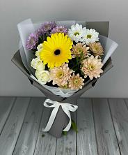 Букет цветов из:  Розы, Герберы и Хризантемы в Бирюсинске