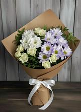 Букет цветов из:  Хризантемы и Розы #REPLACE_PRED# Бирюсинске