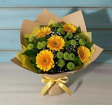 Букет цветов из:  Герберы и Хризантемы в Бирюсинске