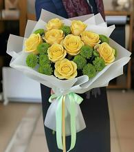 Букет цветов из:  Хризантемы и Розы в Бирюсинске