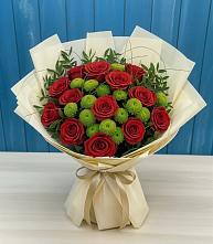 Букет цветов из:  Розы и Хризантемы #REPLACE_PRED# Бирюсинске