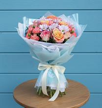 Букет цветов из:  Хризантемы и Розы #REPLACE_PRED# Бирюсинске