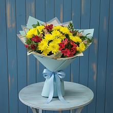 Букет цветов из:  Альстромерии и Хризантемы в Бирюсинске