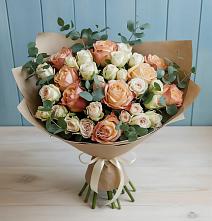 Букет цветов из:  Альстромерии и Розы в Бирюсинске